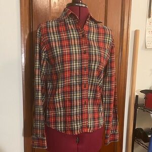 Vintage Ralph Lauren Red and Black Plaid Flannel Shirt
